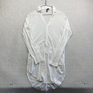 Anthropologie Left of Center White Collared Long Tunic Shirt Women’s XS